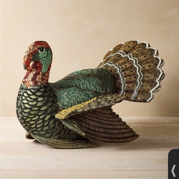 NWT Beaded Turkey Novelty Plush Pillow - John Derian for Target - Picture 2 of 6
